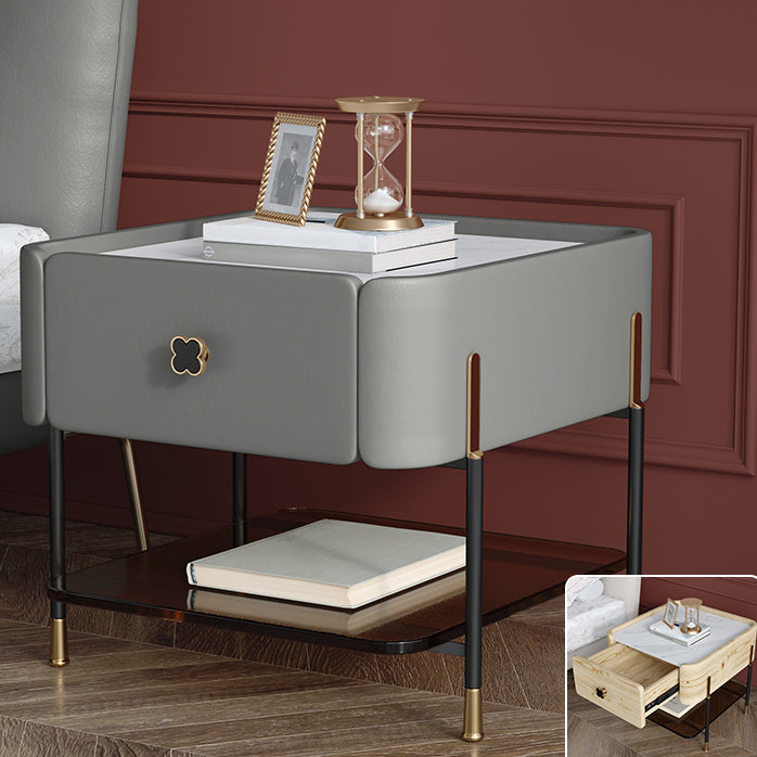 Tavolo da notte di stoccaggio contemporaneo 1 comodino da letto in legno