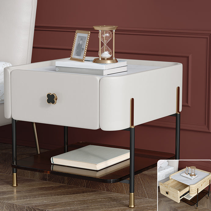 Tavolo da notte di stoccaggio contemporaneo 1 comodino da letto in legno