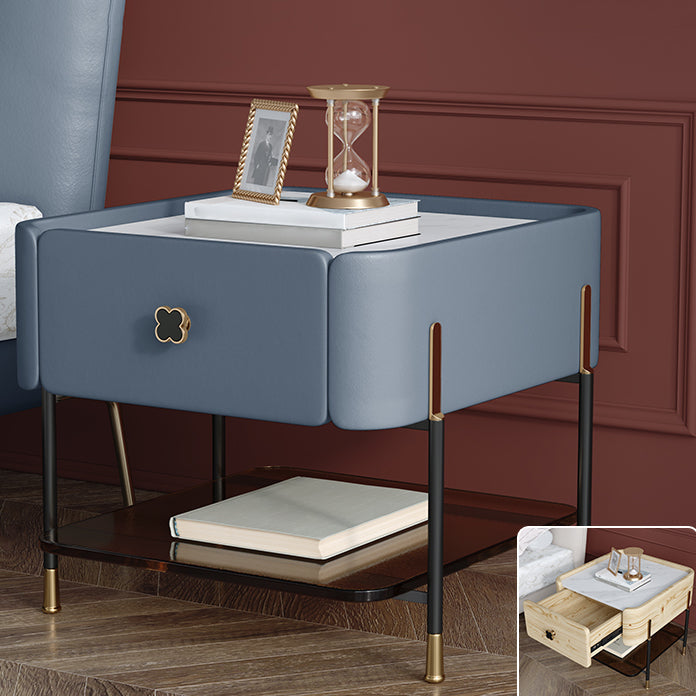 Tavolo da notte di stoccaggio contemporaneo 1 comodino da letto in legno