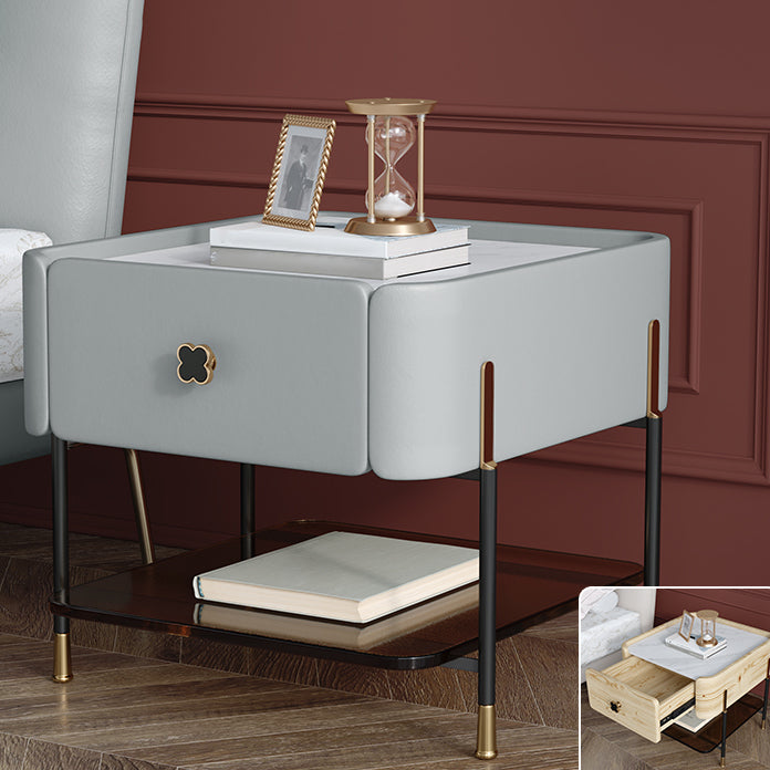 Tavolo da notte di stoccaggio contemporaneo 1 comodino da letto in legno