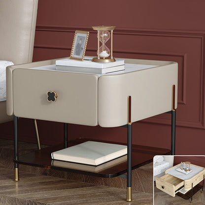 Tavolo da notte di stoccaggio contemporaneo 1 comodino da letto in legno