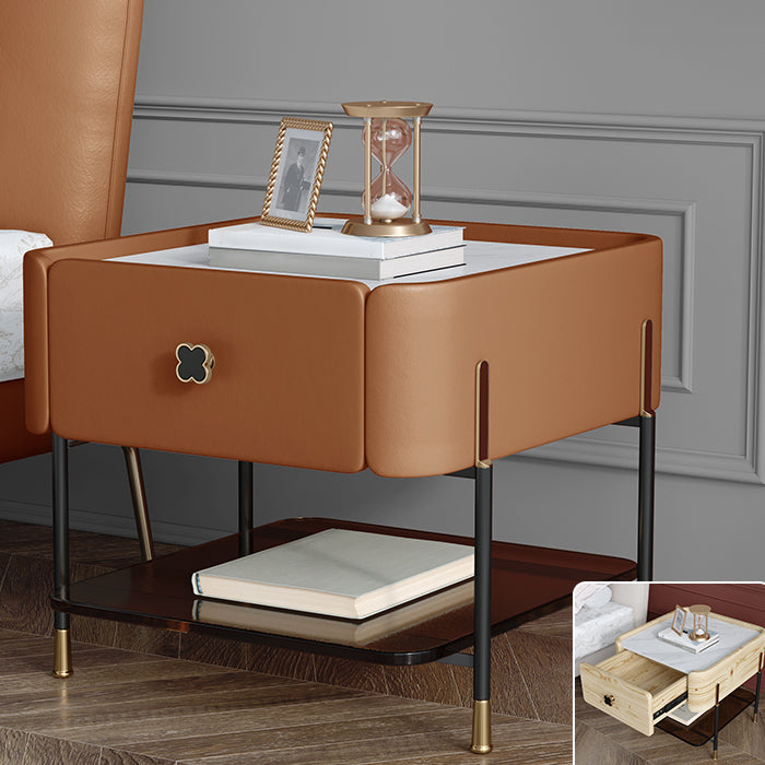 Tavolo da notte di stoccaggio contemporaneo 1 comodino da letto in legno