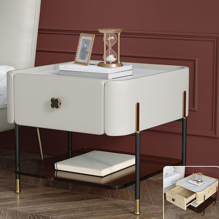 Tavolo da notte di stoccaggio contemporaneo 1 comodino da letto in legno