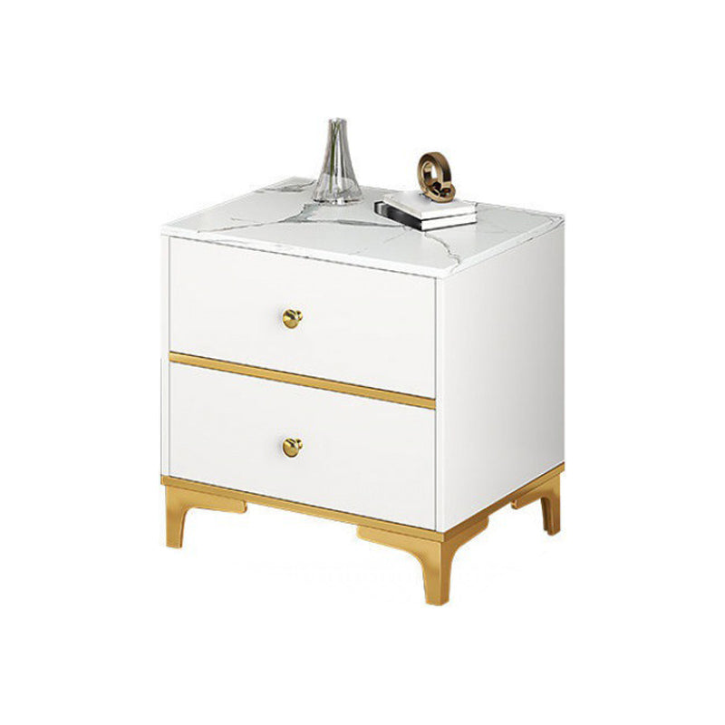 Moderner Metall mit Metall 2/3 Schublade weiß/grau/schwarz 4 Bein Nachttisch