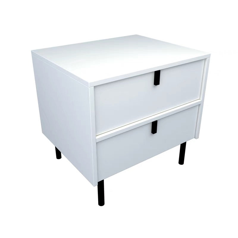 Moderner Metall mit Metall 2/3 Schublade weiß/grau/schwarz 4 Bein Nachttisch