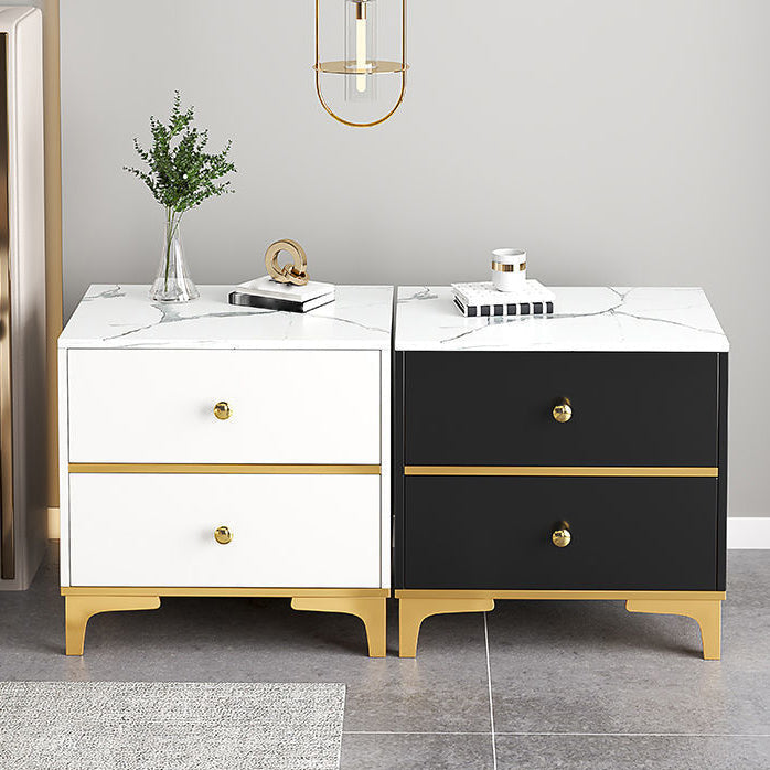 Moderner Metall mit Metall 2/3 Schublade weiß/grau/schwarz 4 Bein Nachttisch