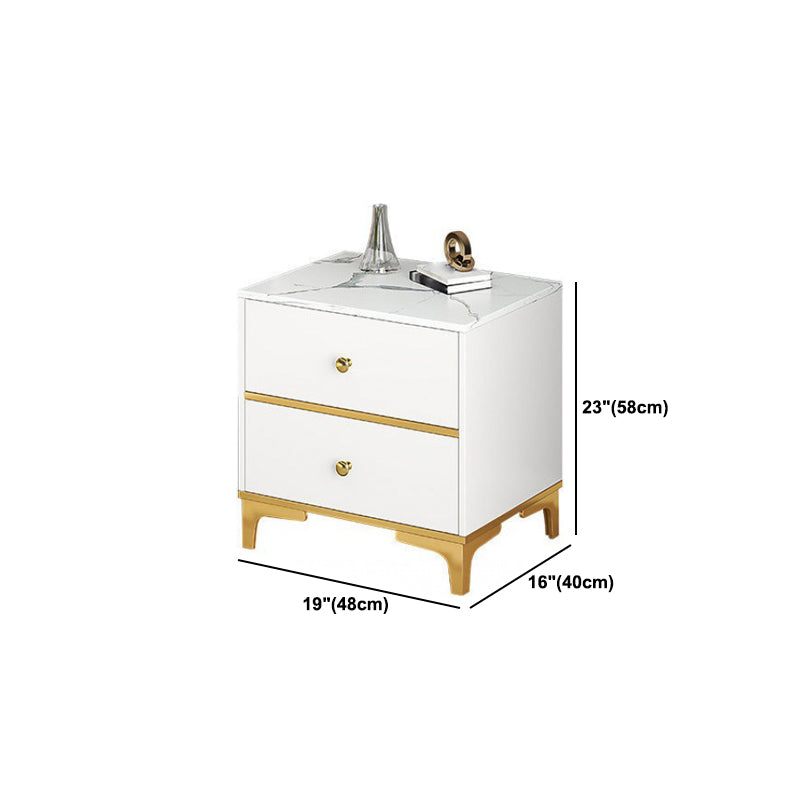Moderner Metall mit Metall 2/3 Schublade weiß/grau/schwarz 4 Bein Nachttisch