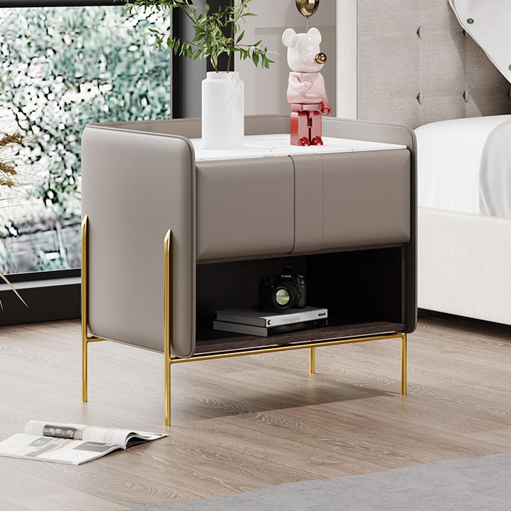 Solid Wood Storage Night Table 1 Drawer Modern Bed Nightstand