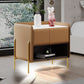 Solid Wood Storage Night Table 1 Drawer Modern Bed Nightstand
