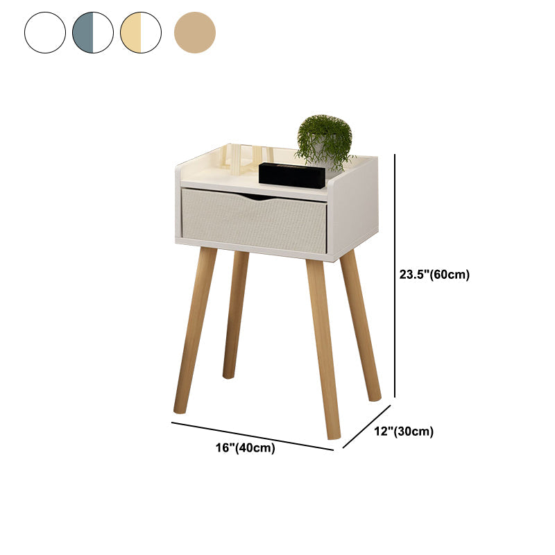 22,4 "/23,6" Table table de nuit en bois en bleu / blanc / Night Night Stand