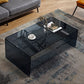 Modern Style Black/transparent Top Rectangular Coffee Table Made of Tempered Glass Black Clearhalo 'Coffee & Accent Tables' 'Coffee Tables' 'coffee_tables' 'furn' 'furn_coffee_tables' 'Furniture' 'Living Room Furniture' 5162100