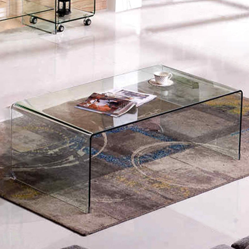 Modern Style Black/transparent Top Rectangular Coffee Table Made of Tempered Glass Clear Clearhalo 'Coffee & Accent Tables' 'Coffee Tables' 'coffee_tables' 'furn' 'furn_coffee_tables' 'Furniture' 'Living Room Furniture' 5162102