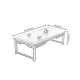 Solid Wood Sled Coffee Table Scandinavian Rectangular Cocktail Table