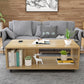 Geometric 1 Single Coffee Table Wood Cocktail Table with Casters