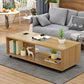 Geometric 1 Single Coffee Table Wood Cocktail Table with Casters