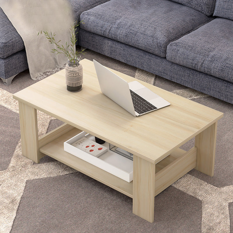 Rectangular Coffee Table Scandinavian Wood Four Legs Coffee Cocktail Table 31.5"L x 16"W x 16.5"H Natural Clearhalo 'Coffee & Accent Tables' 'Coffee Tables' 'coffee_tables' 'furn' 'furn_coffee_tables' 'Furniture' 'Living Room Furniture' 5162184