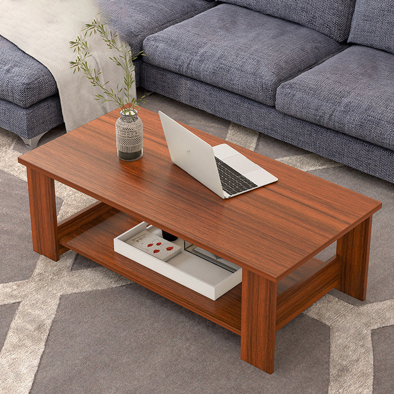 Rectangular Coffee Table Scandinavian Wood Four Legs Coffee Cocktail Table 39"L x 20"W x 17"H Brown Clearhalo 'Coffee & Accent Tables' 'Coffee Tables' 'coffee_tables' 'furn' 'furn_coffee_tables' 'Furniture' 'Living Room Furniture' 5162185
