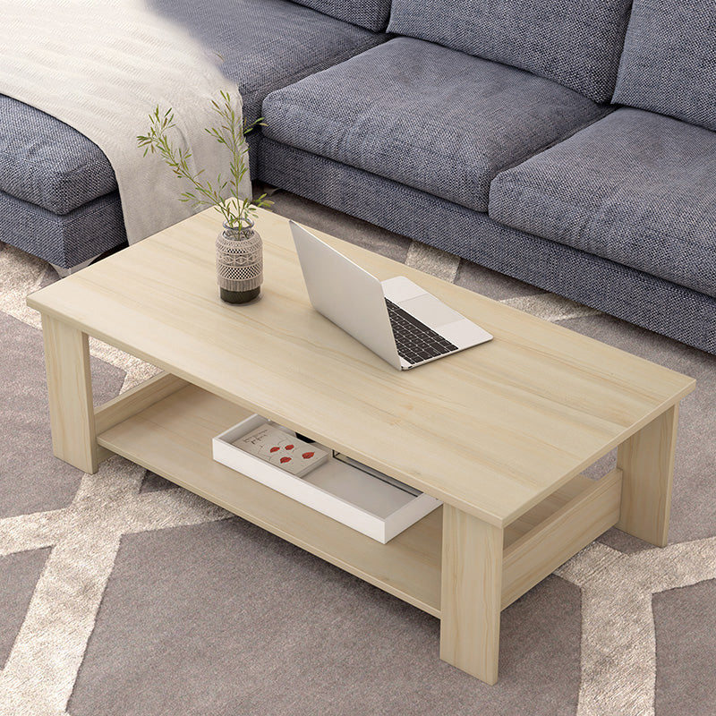 Rectangular Coffee Table Scandinavian Wood Four Legs Coffee Cocktail Table 47"L x 24"W x 16.5"H Natural Clearhalo 'Coffee & Accent Tables' 'Coffee Tables' 'coffee_tables' 'furn' 'furn_coffee_tables' 'Furniture' 'Living Room Furniture' 5162188