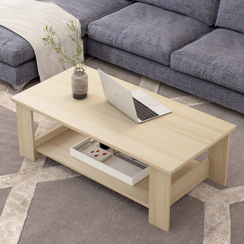 Rectangular Coffee Table Scandinavian Wood Four Legs Coffee Cocktail Table 39"L x 20"W x 17"H Natural Clearhalo 'Coffee & Accent Tables' 'Coffee Tables' 'coffee_tables' 'furn' 'furn_coffee_tables' 'Furniture' 'Living Room Furniture' 5162189