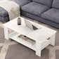 Rectangular Coffee Table Scandinavian Wood Four Legs Coffee Cocktail Table 47"L x 24"W x 16.5"H White Clearhalo 'Coffee & Accent Tables' 'Coffee Tables' 'coffee_tables' 'furn' 'furn_coffee_tables' 'Furniture' 'Living Room Furniture' 5162190