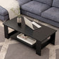Rectangular Coffee Table Scandinavian Wood Four Legs Coffee Cocktail Table 39"L x 20"W x 17"H Black Clearhalo 'Coffee & Accent Tables' 'Coffee Tables' 'coffee_tables' 'furn' 'furn_coffee_tables' 'Furniture' 'Living Room Furniture' 5162197