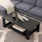 Rectangular Coffee Table Scandinavian Wood Four Legs Coffee Cocktail Table 47"L x 24"W x 16.5"H Black Clearhalo 'Coffee & Accent Tables' 'Coffee Tables' 'coffee_tables' 'furn' 'furn_coffee_tables' 'Furniture' 'Living Room Furniture' 5162198