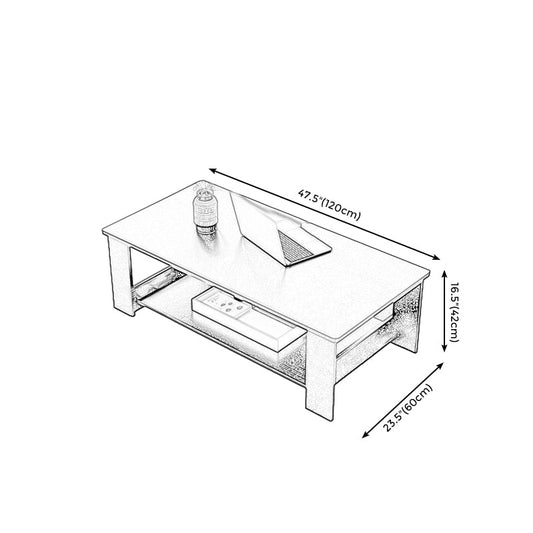 Rectangular Coffee Table Scandinavian Wood Four Legs Coffee Cocktail Table
