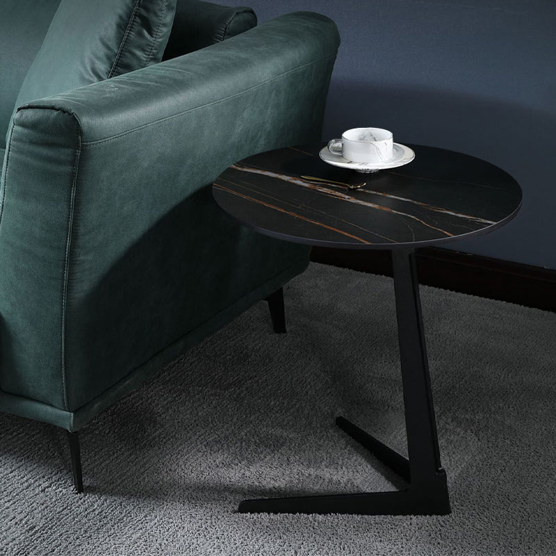 1 tavolino in ardeggiatura a piedistallo singolo per soggiorno con gambe in acciaio