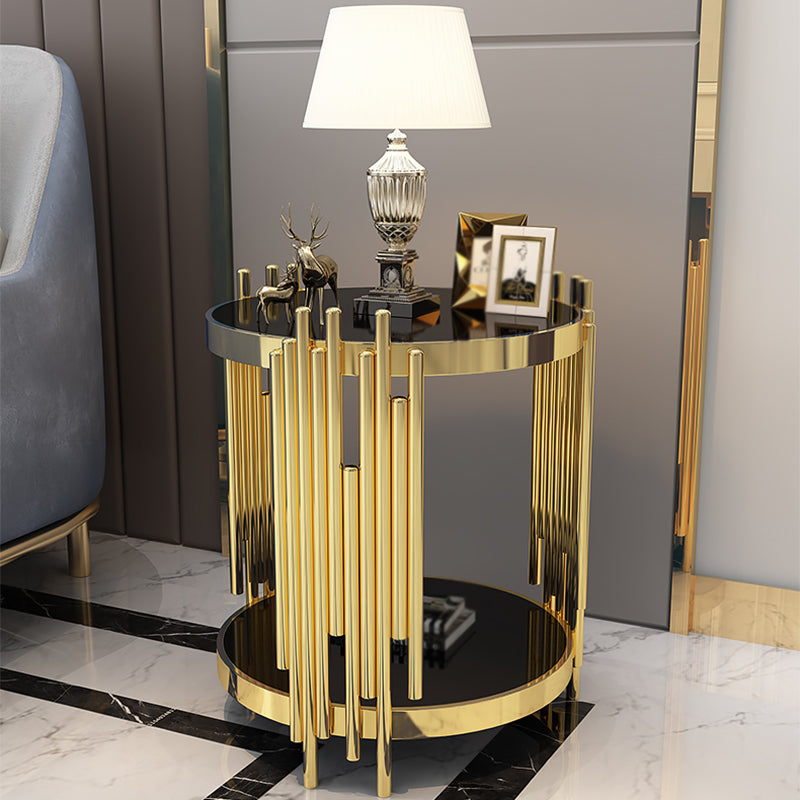 Marble/glass Round Coffee Table with Three Legs for Living Room