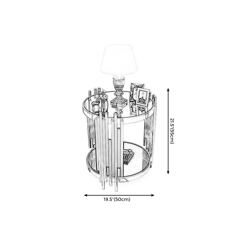 Marmeren/glazen ronde salontafel met drie poten voor woonkamer