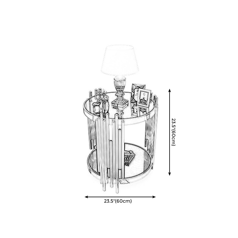 Tavolino rotondo in marmo/vetro con tre gambe per soggiorno