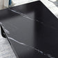 Tavolino rettangolare moderno con doppio piedistallo in legno, 39,4"/47,2"
