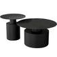Modernism Black/White Pedestal 1 Coffee Table Round Metal Table