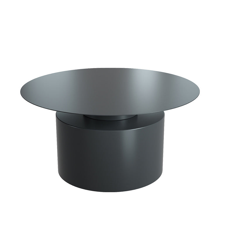Modernismo Pedestal negro/blanco 1 mesa de café redonda mesa de metal redonda