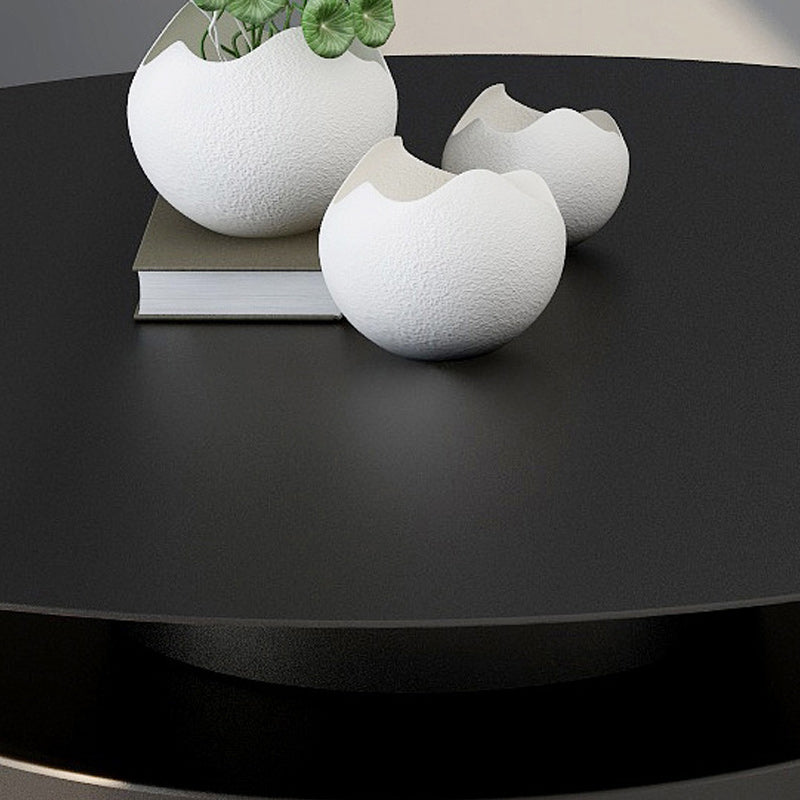 Modernismo Pedestal negro/blanco 1 mesa de café redonda mesa de metal redonda