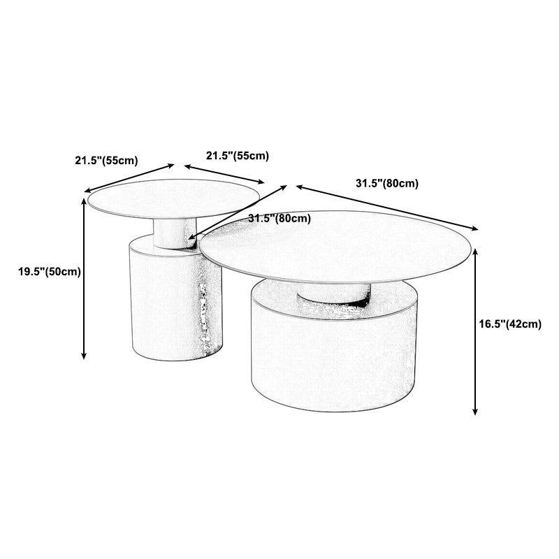Modernismo Pedestal negro/blanco 1 mesa de café redonda mesa de metal redonda