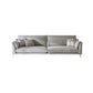 with Pillows Contemporary Sloped Arm Standard Settee Couch in Grey 87"L x 35"W x 36"H Clearhalo 'furn' 'furn_sofas' 'Furniture' 'Living Room Furniture' 'Sofa' 'sofas' 5162389