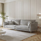 with Pillows Contemporary Sloped Arm Standard Settee Couch in Grey 94.5"L x 35"W x 36"H Clearhalo 'furn' 'furn_sofas' 'Furniture' 'Living Room Furniture' 'Sofa' 'sofas' 5162390