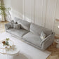 with Pillows Contemporary Sloped Arm Standard Settee Couch in Grey 102"L x 35"W x 36"H Clearhalo 'furn' 'furn_sofas' 'Furniture' 'Living Room Furniture' 'Sofa' 'sofas' 5162391