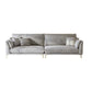 with Pillows Contemporary Sloped Arm Standard Settee Couch in Grey Clearhalo 'furn' 'furn_sofas' 'Furniture' 'Living Room Furniture' 'Sofa' 'sofas' 5162392