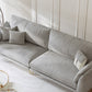 with Pillows Contemporary Sloped Arm Standard Settee Couch in Grey Clearhalo 'furn' 'furn_sofas' 'Furniture' 'Living Room Furniture' 'Sofa' 'sofas' 5162396