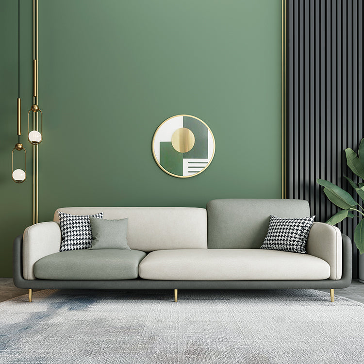 Contemporary Faux Leather Stain Resistant Standard Settee Couch Clearhalo 'furn' 'furn_sofas' 'Furniture' 'Living Room Furniture' 'Sofa' 'sofas' 5162427