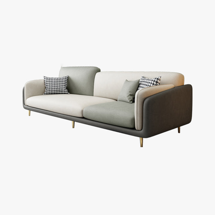 Contemporary Faux Leather Stain Resistant Standard Settee Couch 85"L x 35"W x 35"H Clearhalo 'furn' 'furn_sofas' 'Furniture' 'Living Room Furniture' 'Sofa' 'sofas' 5162428