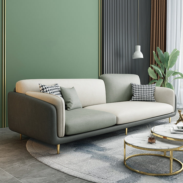 Contemporary Faux Leather Stain Resistant Standard Settee Couch Clearhalo 'furn' 'furn_sofas' 'Furniture' 'Living Room Furniture' 'Sofa' 'sofas' 5162430