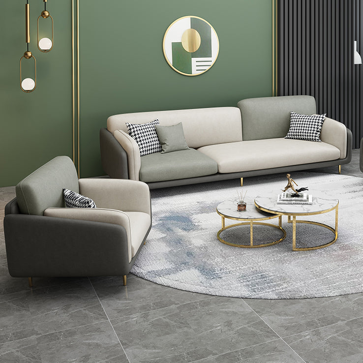 Contemporary Faux Leather Stain Resistant Standard Settee Couch Clearhalo 'furn' 'furn_sofas' 'Furniture' 'Living Room Furniture' 'Sofa' 'sofas' 5162440