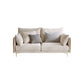 Contemporary Square Arm Settee Couch with Pillows in Beige for 1/2/3/4people 71"L x 35"W x 37"H Clearhalo 'furn' 'furn_sofas' 'Furniture' 'Living Room Furniture' 'Sofa' 'sofas' 5162448