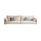 Contemporary Square Arm Settee Couch with Pillows in Beige for 1/2/3/4people 83"L x 35"W x 37"H Clearhalo 'furn' 'furn_sofas' 'Furniture' 'Living Room Furniture' 'Sofa' 'sofas' 5162450