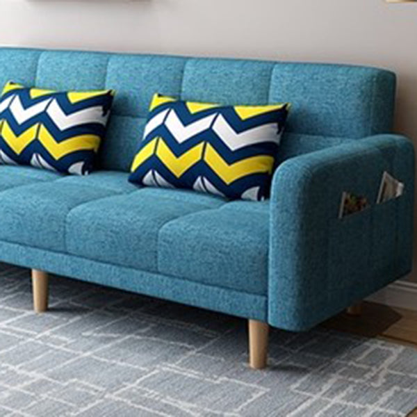 リビングルーム用のコンテンポラリースクエアアームスリーパーソファビスケットコンバーチブルソファ