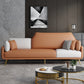Square Arm  Sofa 31.49" D x 32.67" H Faux Leather Sofa for Living Room