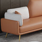 Square Arm  Sofa 31.49" D x 32.67" H Faux Leather Sofa for Living Room